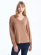 V-Neck Plain Long Sleeve Women's T-Shirt